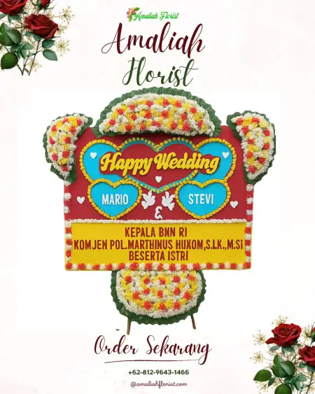 Papan Bunga Pernikahan Bajing